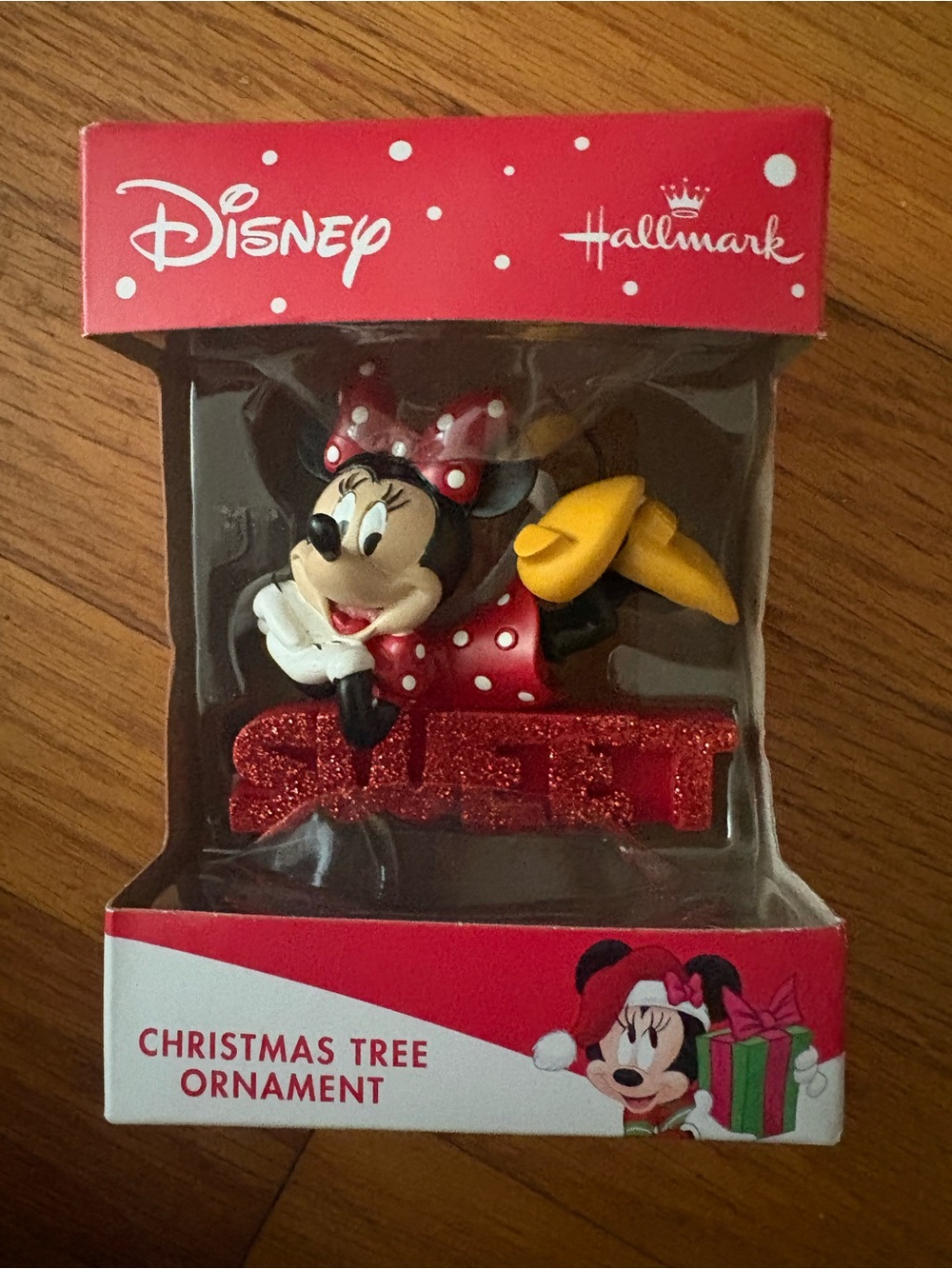 Hallmark Disney Minnie Mouse Red and Yellow Glitter Ornament